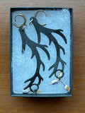 Margaret Jacobs Earrings Antlers and Star with Wampum Beads No discount