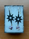 Margaret Jacobs Earrings Antlers and Star with Wampum Beads No discount
